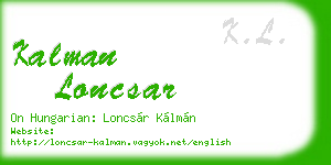 kalman loncsar business card